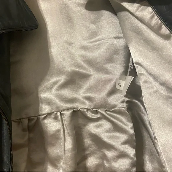 Elie Tahari Leather shirt jacket in grey - Picture 5 of 7